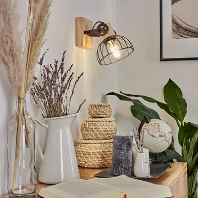 Produktbild von Cotes »Cotes« Wandlampe aus Holz/Metall in Natur/Braun m. Lichteffekt