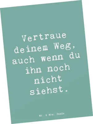 Produktbild von Mr. & Mrs. Panda Postkarte Spruch Zukunftsplanung Ungewissheit akzeptieren - Meeresbrise - Geschenk, Grußkarte, Zuversicht, Lebenshilfe, Vertraue deinem Weg, Hoffnung