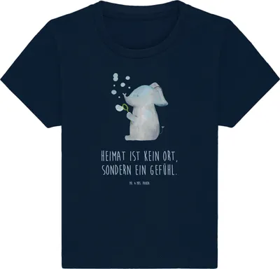 Produktbild von Mr. & Mrs. Panda  T-Shirt Elefant Seifenblasen 24. - 36. Monat - French Navy - Geschenk, Babyshirt, Heimat, Elefanten, Rüsseltier, Liebe, Liebesspruch, Lustige Sprüche