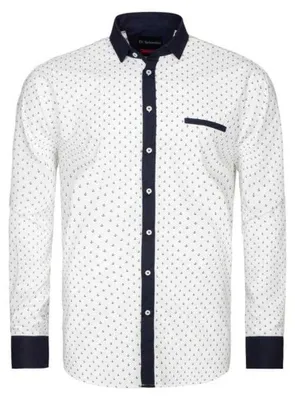 Produktbild von Di Selentino - "Saint Tropez" Hemd für Herren, Regulär NA661 (119,38 cm) (Weiß/Marine)