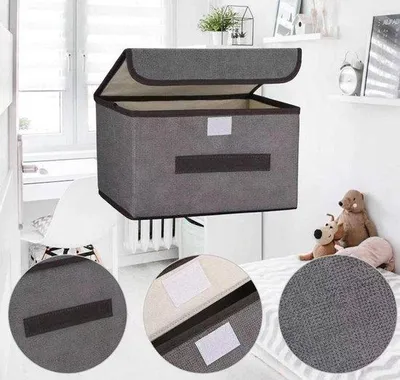 Productafbeelding van Famanu opbergbox set, 4 stuks, inklapbaar met handvat, 8 liter, grijs
