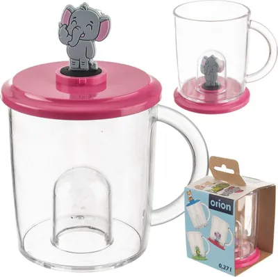Produktbild von Orion Kinderbecher Trinkbecher Becher Glas mit Figur für Kinder Elefant 240 ml