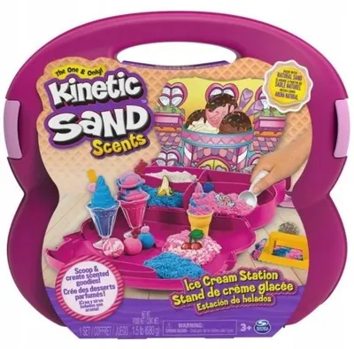 Produktbild von Kinetischer Sand Spin Master Set Eisdiele rosa 3 Farben mit Zubehör
