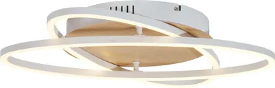 Produktbild von Deckenleuchte Weiß mit Holz inkl  LED 3 Stufen Dimmbar 2 Flammig Kane