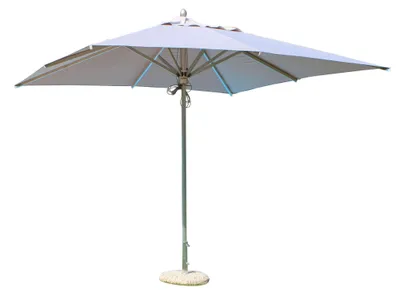 Image de Parasol de jardin 3 x 4 m en aluminium avec mât central Lepus - Blanc