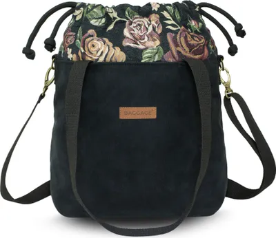 Produktbild von Torebki Torebka damska Torebka A4 - Torebka na ramię Torebka Shopper Torebka materiałowa Torebka z wkładką Torebka na zakupy Torebka w kwiaty Czarna