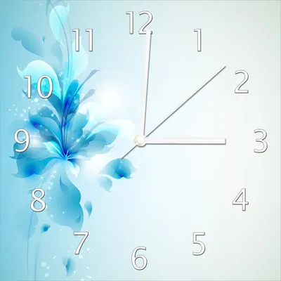 Produktbild von Wallario Design Wanduhr Blaues Blumenbuket aus Echtglas, Größe 30 x 30 cm