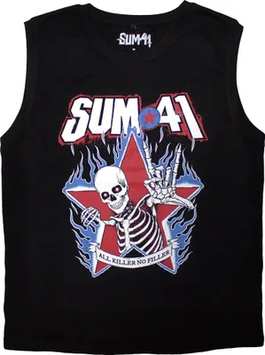 Immagine prodotto di Sum 41 - Top senza maniche "All Killer No Filler" per uomo/donna Unisex RO13492 (S) (Nero)