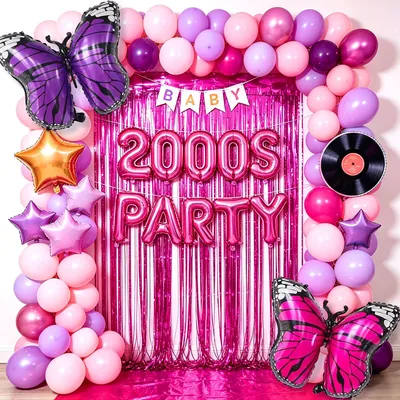Zdjęcie produktu dla Balony tematyczne Y2K do dekoracji na imprezy urodzinowe w stylu retro