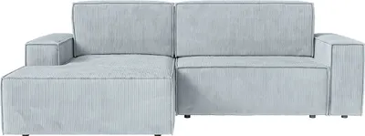 Productafbeelding van FEDVE Hoekbank Kokko met corduroy bekleding, voorzien van een slaapfunctie, in blauwgrijs