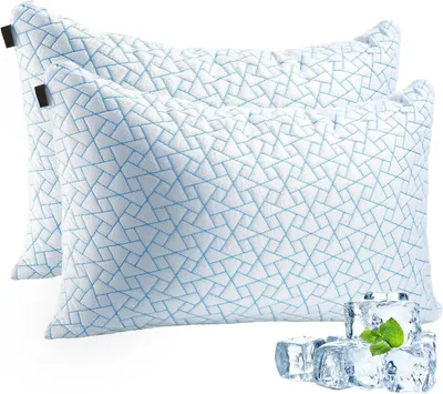 Produktbild von Höhenverstellbares kühlendes Kopfkissen 76x51cm (2er Set) | Allergikerfreundliches Schlafkissen mit Mikrofaserfüllung und atmungsaktivem Memory Foam für alle Schlaftypen