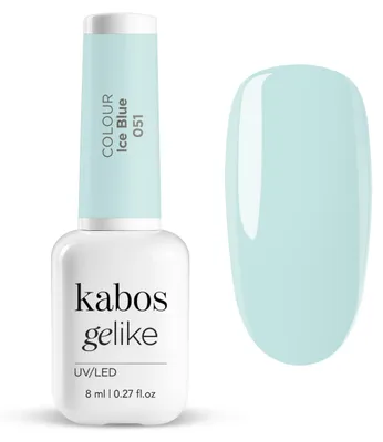 Image de Vernis à ongles UV Kabos bleu, vernis hybride UV/LED Gelike 051 Ice Blue 8 ml