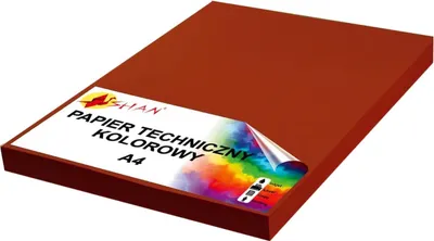 Zdjęcie produktu dla Papier techniczny A4 220g czerwony ciemny 50 arkuszy