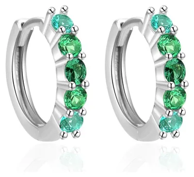Image de Boucles d'oreilles argentées brillantes AGT-E131KGR.