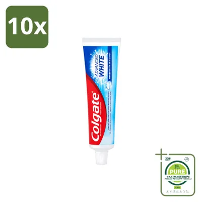 Immagine prodotto di 10 tubetti di dentifricio Colgate Advanced White - 100 ml - Confezione grande - 10 pezzi