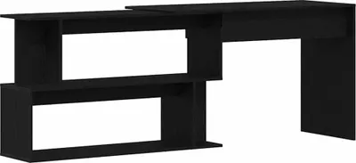 Produktbild von vidaXL Schreibtisch Schwarz Eichen-Optik 200 x 50 x 76 cm