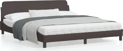 Immagine prodotto di Maison Exclusive - Letto "Dover", marrone scuro, 180x200 cm, rivestito in tessuto