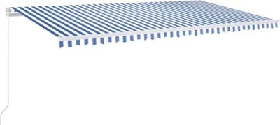 Image de vidaXL Store manuel rétractable 600x350 cm bleu et blanc