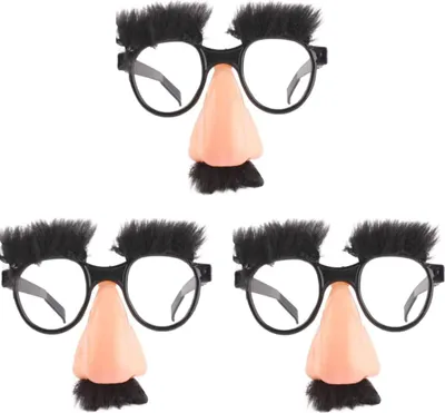 Produktbild von Lustige Gläser Augenbrauen Und Schnurrbart Große Nase Kostüm Brillen Disguise Brille für Halloween Kostümparty Dekoration Erwachsenenversion 3 Stück (schwarz),