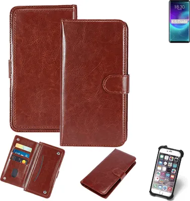 Produktbild von K-S-Trade 360° Hülle kompatibel mit Meizu Zero braun Kunstleder Case BookCase WalletCase Kunstlederederhülle Handyhülle, Rundumschutz Bumper (1x)