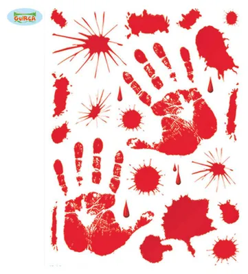 Produktbild von Halloween Schild Aufkleber Set blutige Deko