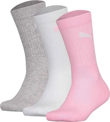 Obrázok produktu pre PUMA Detské ponožky, 3-pack - Sport Junior, froté podrážka, rebrované manžety, logo ružová 35-38
