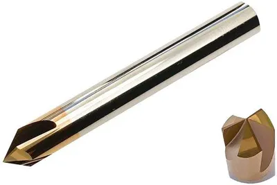 Productafbeelding van VHM ontbramer schachtfrees Ø 2 tot Ø 12 mm - Hardmetalen fasefrees 90° - HM ontbraamfrees Ø 4 mm