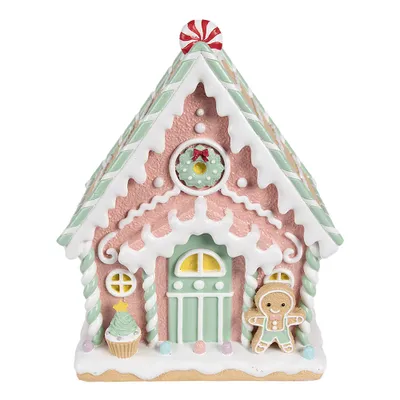 Produktbild von Clayre & Eef Lebkuchenhaus 20x16x25 cm Rosa Kunststoff