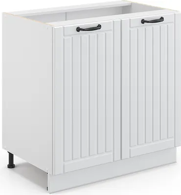Produktbild von Spülenunterschrank Vicco Fame-Line Weiß Landhaus 80 cm mit Regal, ohne Arbeitsplatte, Model 36012