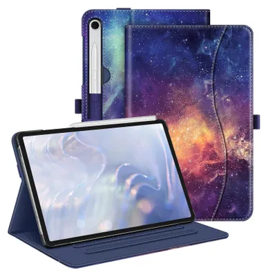 Produktbild von Fintie Hülle für Samsung Galaxy Tab S10 Lite/S10 FE/S9 FE 10.9" & S9 11" Tablet, Multi-Winkel Folio Schutzhülle mit Dokumentenfach und Auto Schlaf/Wach Funktion, Die Galaxie