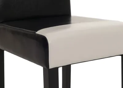Obrázok produktu pre sada 2 jedálenských stoličiek Kuchynská stolička Littau ~ Umelá koža, čierno-biela, tmavé nohy