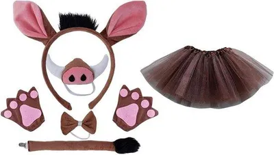 Productafbeelding van Varkenskostuum Kinderen - Verkleedset Varken - Feestelijke Aankleding - Compleet met 7 Delen - 22 x 19 x 2 cm