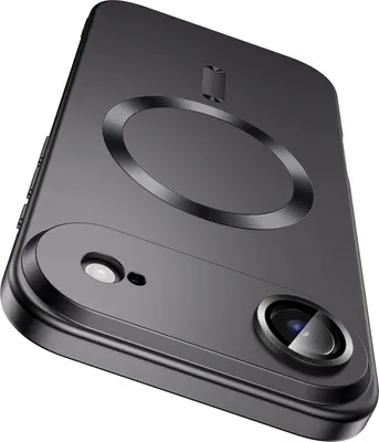 Immagine prodotto di Custodia magnetica per iPhone Air, custodia protettiva in silicone opaco con protezione della lente, compatibile con MagSafe Black