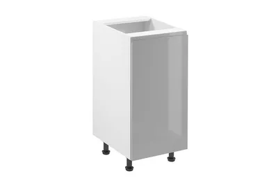 Produktbild von Küchenunterschrank 40 cm ohne Arbeitsplatte küchemöbel, Aspen D40 Grau/Hochglanz