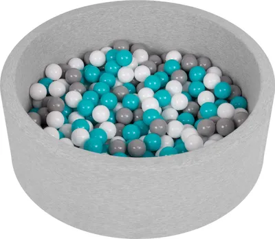 Produktbild von Selonis Bällebad kinder 90x30cm 200 Bunten Plastikbälle ∅6cm - Bällepool Bälle für Bällebad Für baby zimmer Bällebäder Rund - Hellgrau