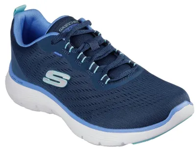 Produktbild von Skechers Damen Flex Appeal 5.0 New Path Sneaker, Navy Mesh Blue Trim, 36 EU