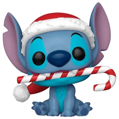 Productafbeelding van Disney Lilo & Stitch - Stitch met kerststok 1502 - Funko Pop! Vinyl figuur