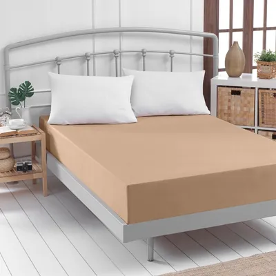 Produktbild von Traumschlaf Feinbiber Boxspring Spannbetttuch 200x200 cm taupe