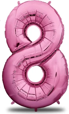 Produktbild von Zahl Luftballon XL 75CM Nummer Folienballon Pink 8