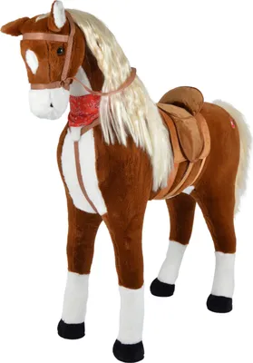 Produktbild von Pink Papaya Giant XXL Kinder Spielpferd zum Reiten Elsa 125 cm | Plüschpferd | Fast lebensgroßes Pferd zum Reiten für Kinder | Stehpferd bis 100kg belastbar mit Sounds