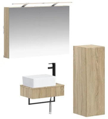 Imagen del producto de vidaXL Juego de 4 armarios para baño, estilo Sonoma, fabricados en madera contrachapada