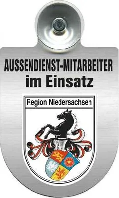 Produktbild von Einsatzschild Windschutzscheibe - Außendienstmitarbeiter im Einsatz - 309366--incl. Regionenwappen Color - Region Niedersachsen
