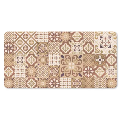 Produktbild von MuchoWow® Mauspad Mousepad Blumen - Figuren - Vintage - Braun - Design 60x30 cm - Mousepads - Maus Mat - Pad - Mausunterlage - Nachhaltig