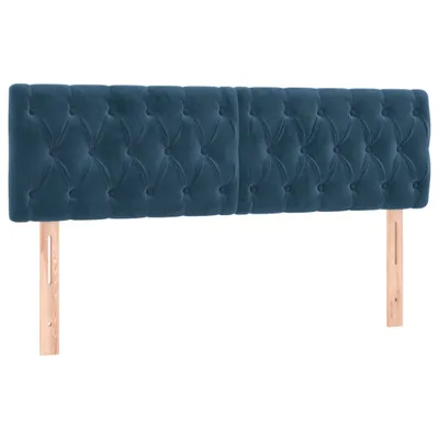 Image de Têtes de lit 2 pcs. Bleu foncé 80x7x78/88 cm velours