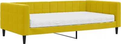 Productafbeelding van vidaXL Dagbed met matras, geel, 100x200 cm, fluweel
