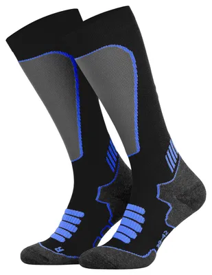 Produktbild von Tobeni Kompressionsstrümpfe Sport Laufstrümpfe Damen Herren Ski Motorrad, Farbe:Schwarz-Royal, Grösse:43-46