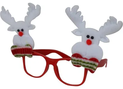Produktbild von Weihnachtsbrille mit weißem Rentier