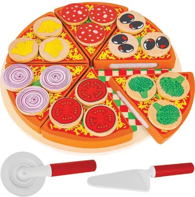 Produktbild von Kruzzel 22471 Drevená krájacia pizza PIZZA 21cm