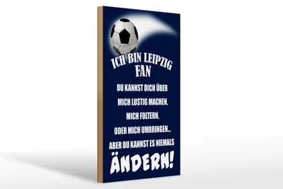 Produktbild von Holzschild Ich bin Leipzig Fan Fußball, 30x20 cm, Holzschilder Spruch Sport Hobby