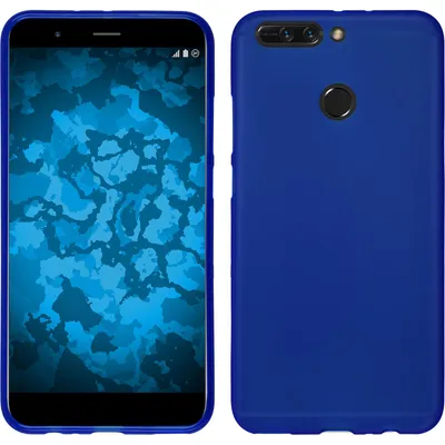 Produktbild von PhoneNatic Case kompatibel mit Huawei Honor 8 Pro - blau Silikon Hülle matt + 2 Schutzfolien